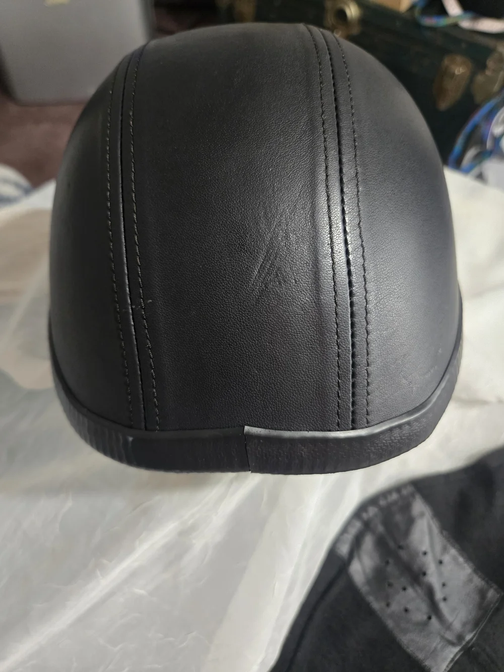 Harley-Davidson Black Leather Motorcycle Neck Gaitor Mask And Helmet